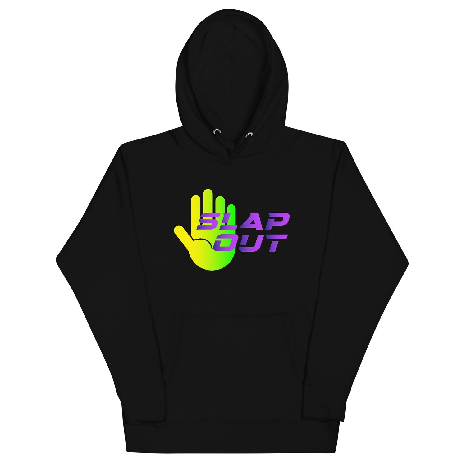 "Slap Out" Unisex Hoodie - Neon Green & Purple