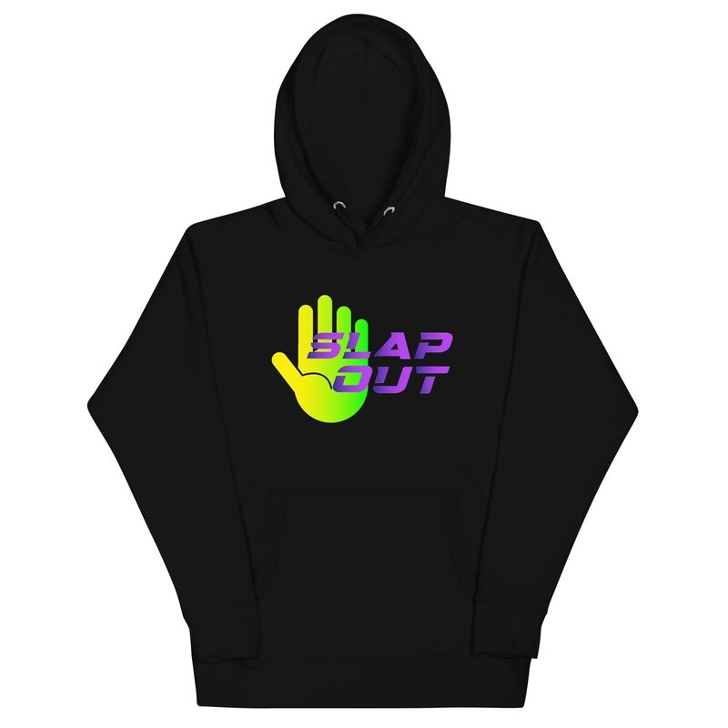 "Slap Out" Unisex Hoodie - Neon Green & Purple