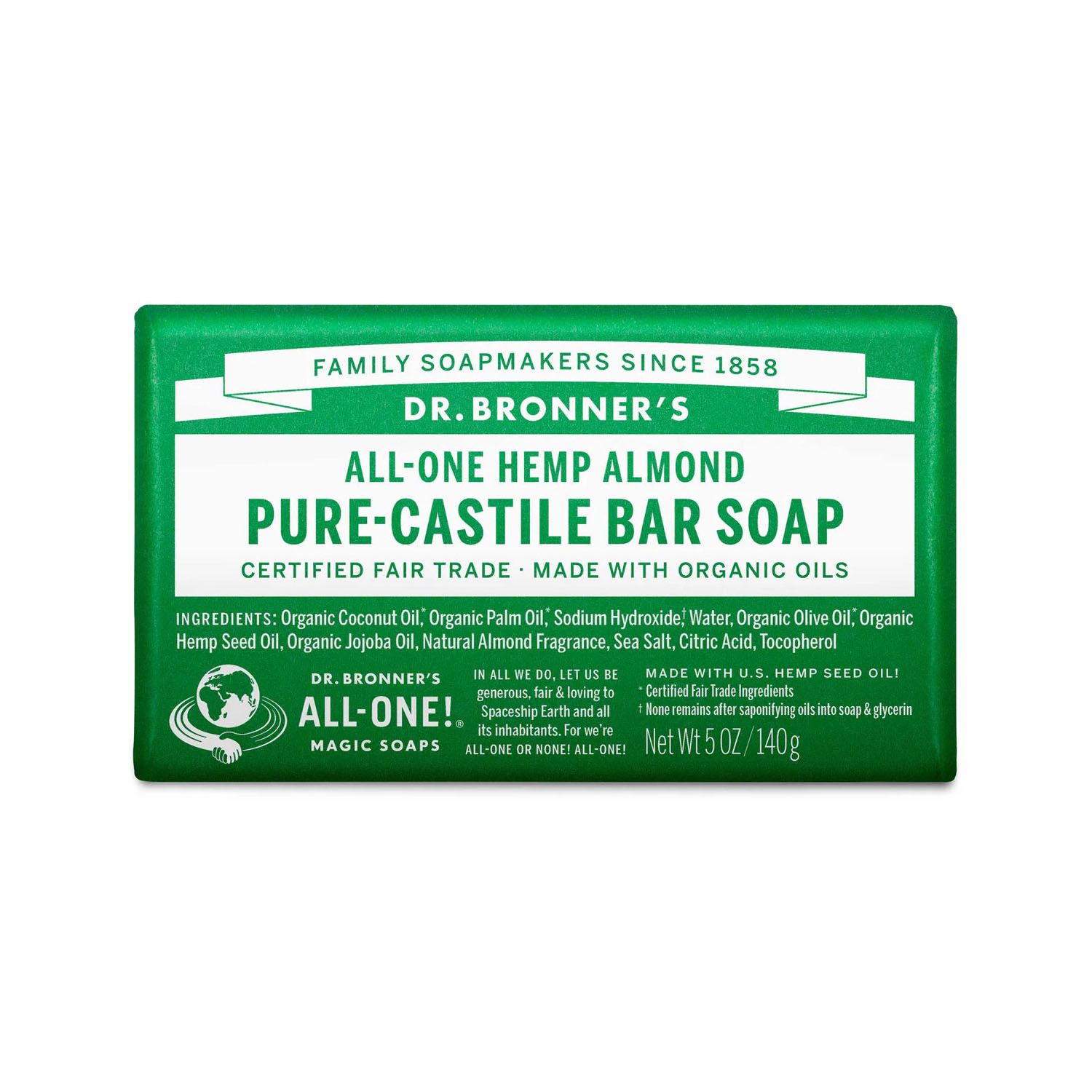 Dr.  Bronner&#39;s Organic Castile Bar Soap - Almond