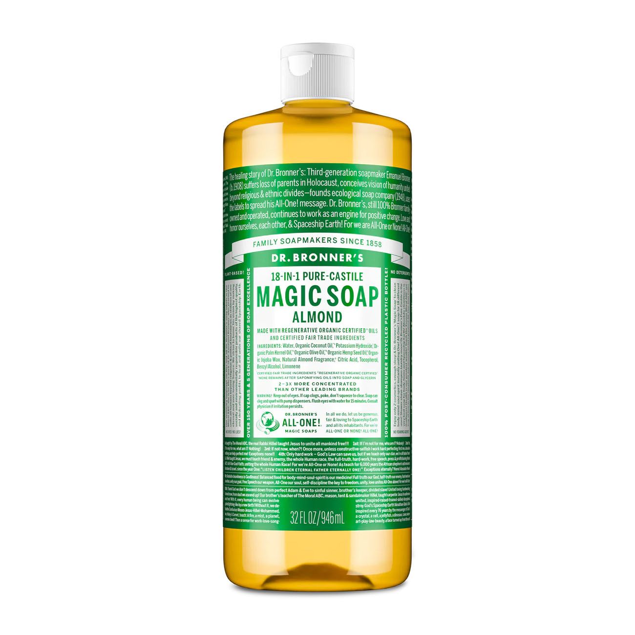 Dr.  Bronner&#39;s Organic Castile Liquid Soap - Almond - 32 oz