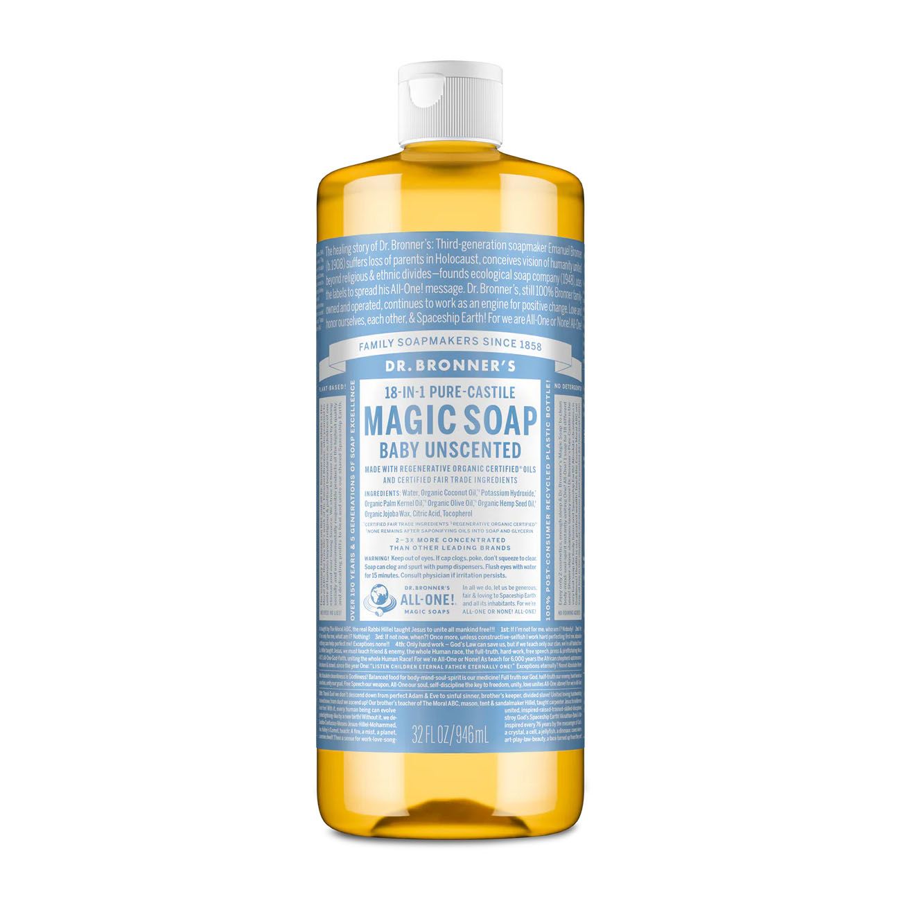 Dr.  Bronner&#39;s Organic Castile Liquid Soap - Baby Mild - 32 oz
