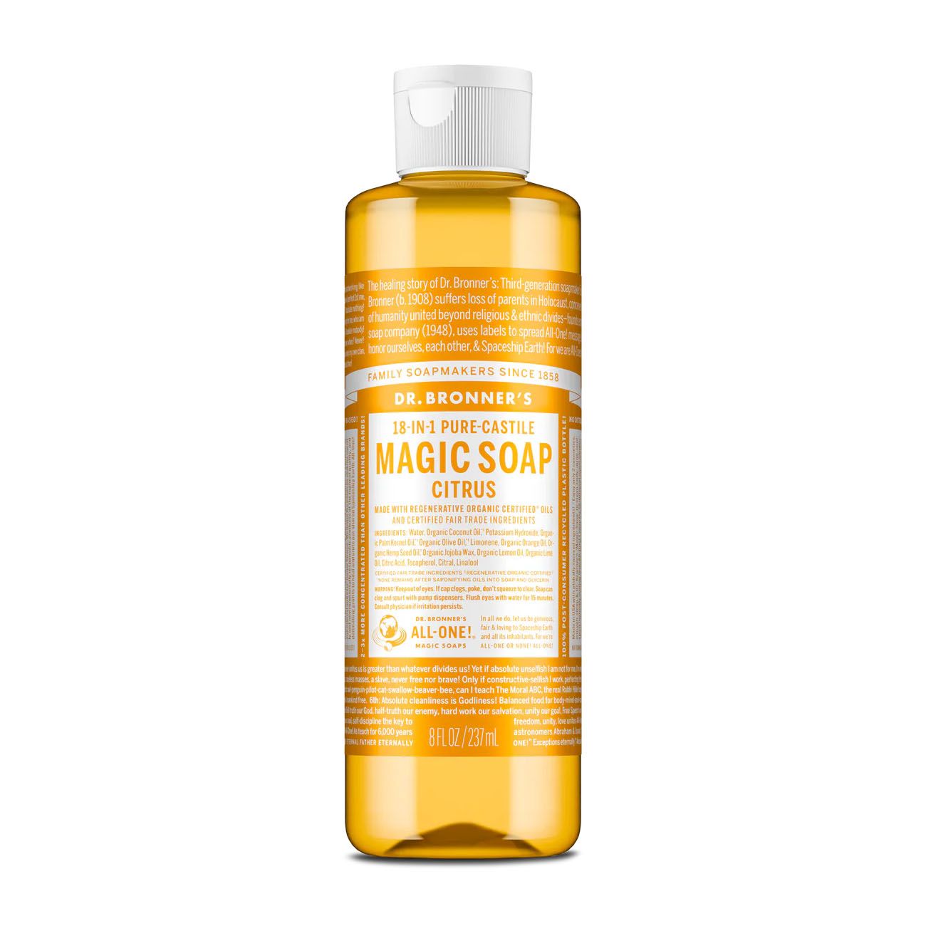 Dr.  Bronner&#39;s Organic Castile Liquid Soap - Hemp Citrus - 8 oz