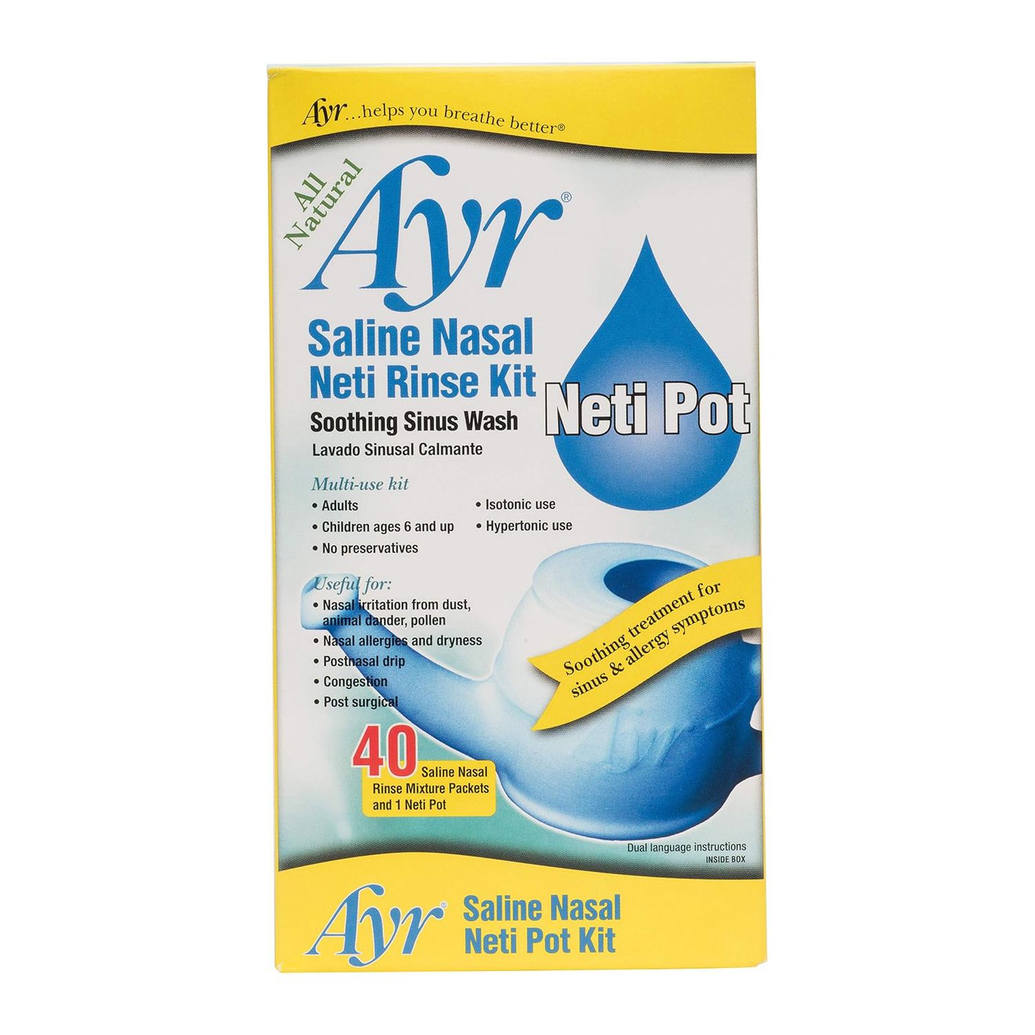 AYR Saline Nasal Neti Rinse Kit