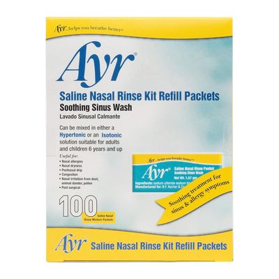 AYR Saline Nasal Rinse Refill Kit 100