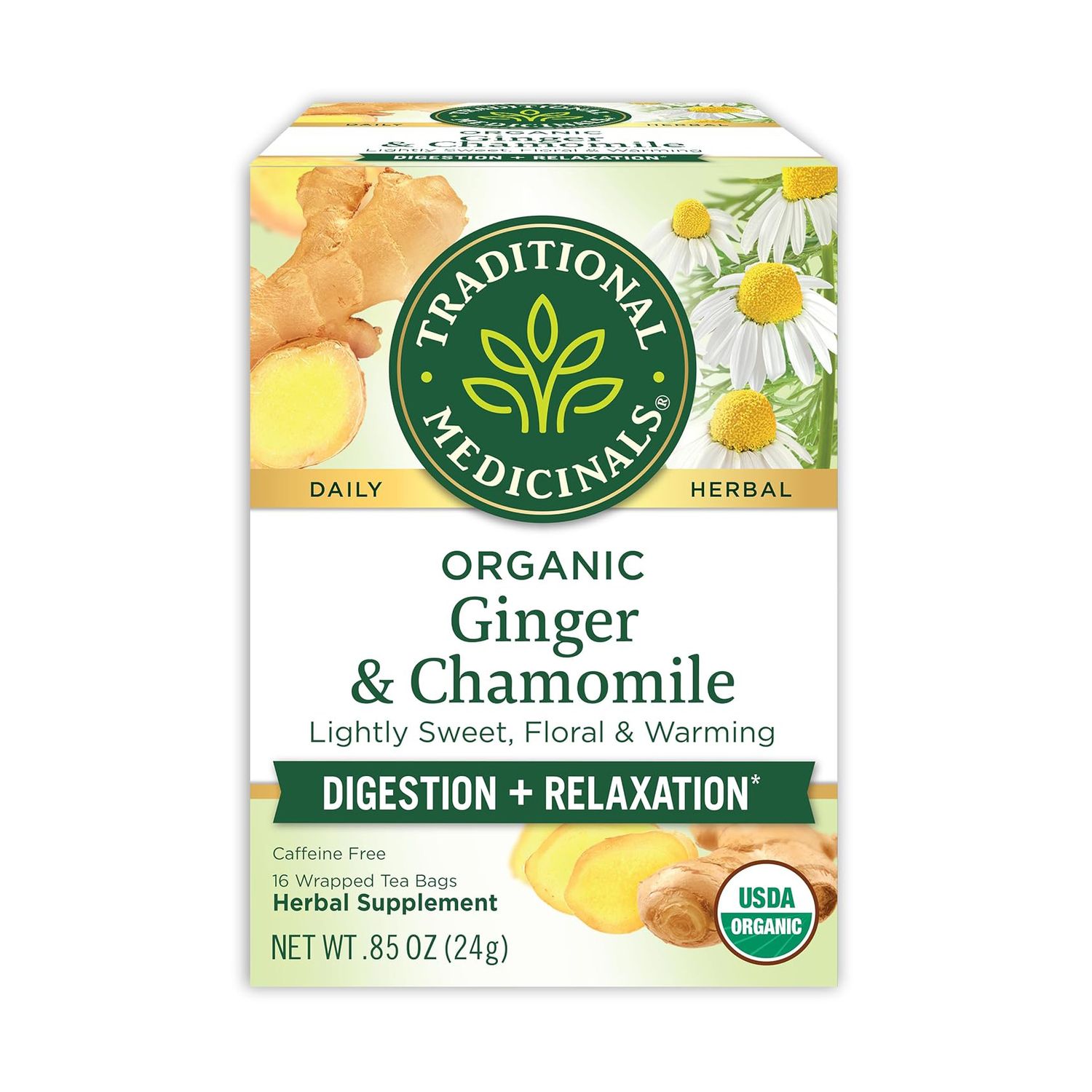 Traditional Medicinals Tea – Ginger &amp; Chamomile