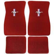 1964-73 Mustang Floor mats with logo Bright Red