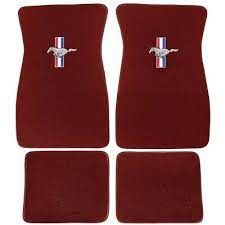 1964-68 Mustang floor mats Maroon with silver running horse