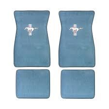 1964-73 Mustang floor mats light blue with logo