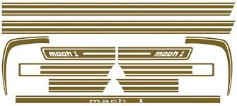 1969 Mach 1 Mustang full stripe kit Gold/ White