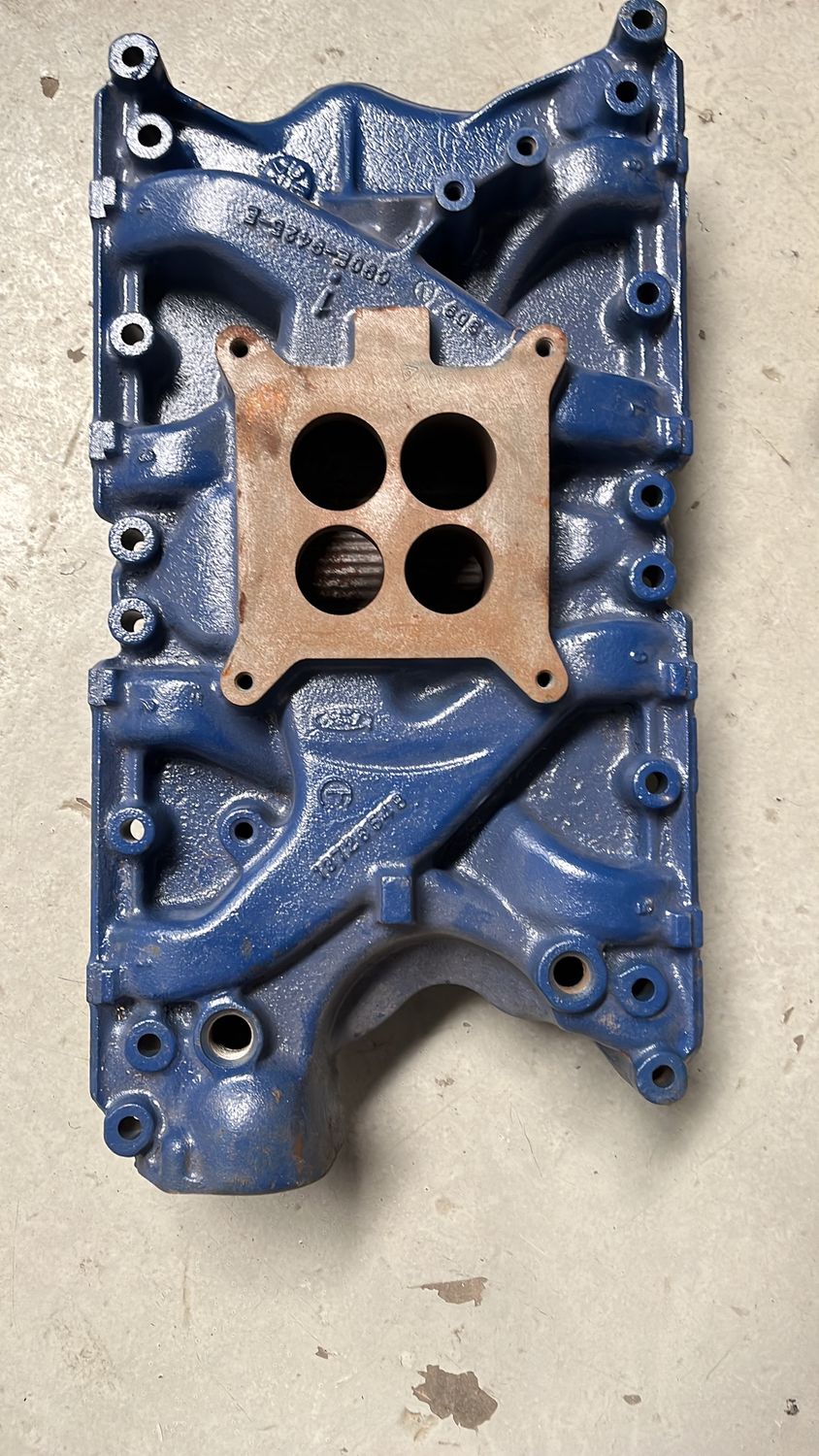 1969 351 Windsor 4 barrel factory cast iron intake manifold