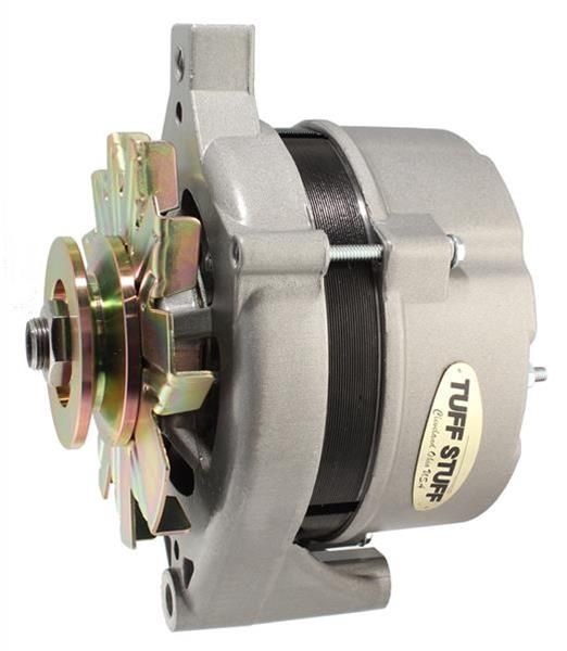 Tuff stuff Alternator, Natural Finish, 70 Amps, V-Belt Pulley Ford V8 external regulator