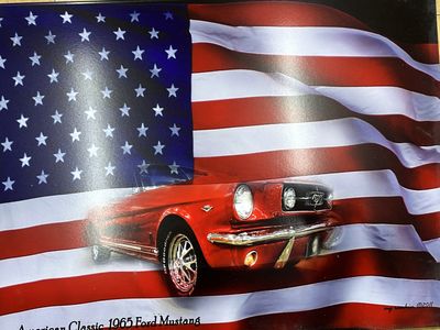 1965 Mustang convertible metal garage sign