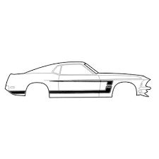 1969 Boss 302 Mustang Full stripe kit Black
