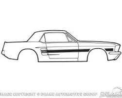 1967 Mustang GT Stripe Kit Black