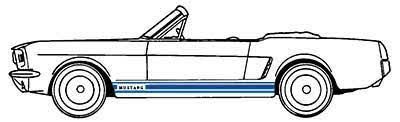 1964-66 Mustang GT Stripe Kit Blue