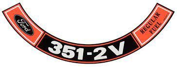 1970-71 Mustang 351 air cleaner decal