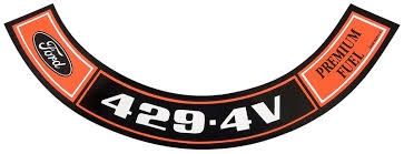429-4V Air cleaner decal