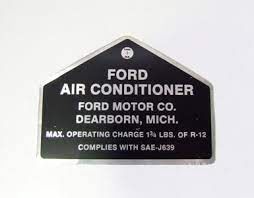 1965-69 Mustang Falcon Air Conditioner compressor aluminium tag
