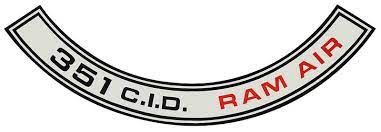 1969-70 Shelby Ram Air air cleaner decal