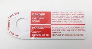 1964-73 Mustang Battery warning tag