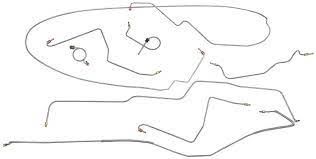 1967 Mustang brake line kit V8 drum brake