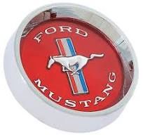 1965-6 MUSTANG STYLED STEEL WHEEL CENTER  RED