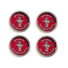 1965-66 STYLED STEEL WHEEL HUB CAP RED SET OF 4