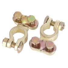 Battery terminal clamp bolt on saddle clamp