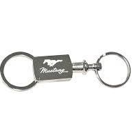 KEYRING DOUBLE CHROME MUSTANG