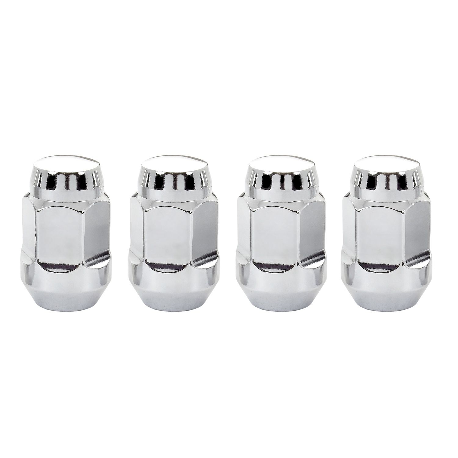 Lug Nut Set,Chrome Bulge Cone Seat Style(1/2-20 Thread Size) – Set of 4 Lug Nuts