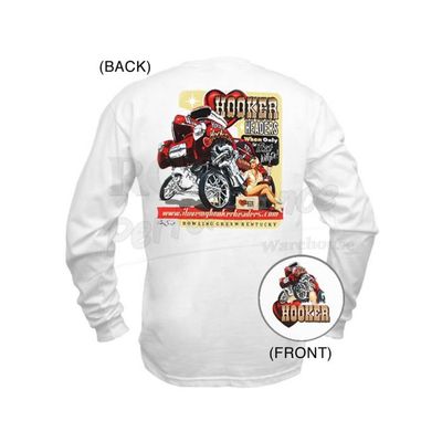 T-Shirt &quot;Hooker Willys&quot; Long Sleeve  Large White