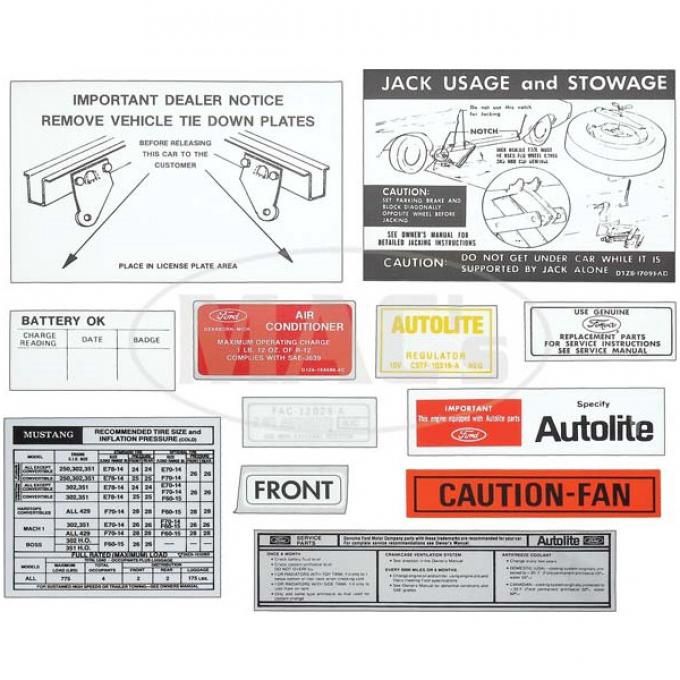1971 Mustang Decal Kit DK0031 (12 pc)
