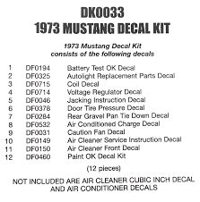 1973 Mustang Decal Kit (12 pc)