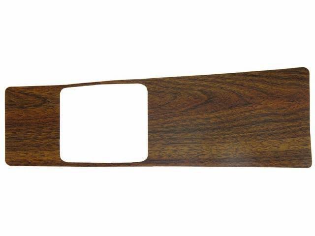 1969 Mustang Console Applique Woodgrain with Seatbelt Cutout