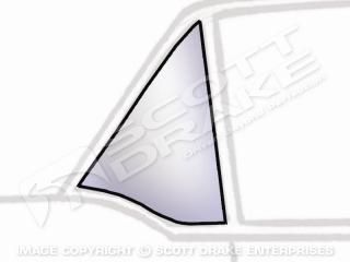 1967-68 Mustang convertible LH rear quarter window glass clear