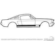 1969 Mustang GT Side Stripe Kit Black