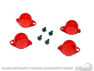 1964-66 Instrument Panel light filters (Red, 4 piece with screws)