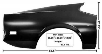 1971-73 Mustang fastback rear quarter assembly RH