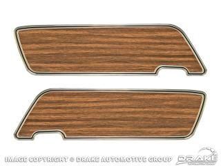 1969-70 Walnut Deluxe Door Panels With  Inserts (Pair)