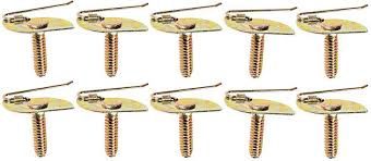 Wire Tail Moulding Clip, #10-24, 1&quot; Long, Zinc Chromate (Gold Iridescent), 10 Piece Set