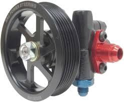 KRC Pro Series Aluminum Power Steering Pump with small block Ford mounting bracket