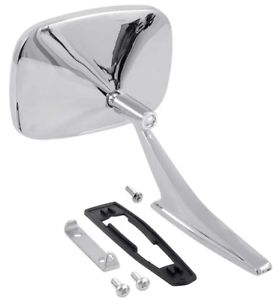 1968-77 Outer Door Mirror; Chrome: RH; Smooth Style Base; Various GM Models
