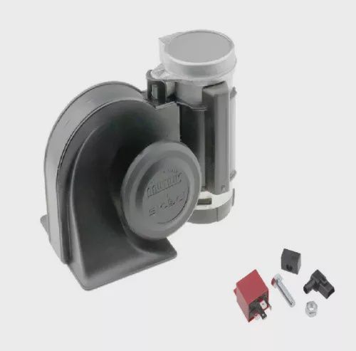 Stebel Nautilus Compact 12volt Air Horn Black 139db with Relay &amp; Fittings