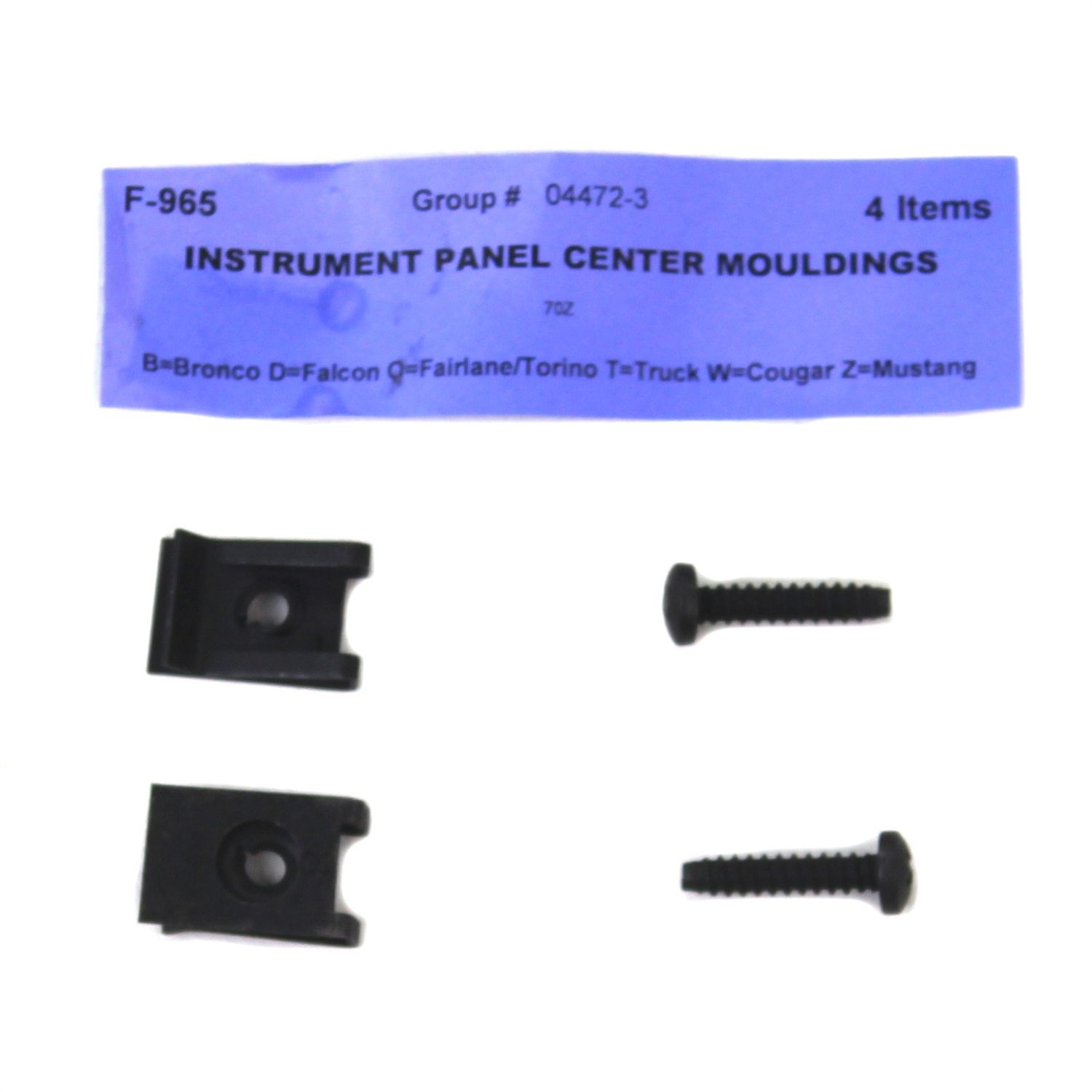 1970 Mustang Radio Side Panels / Moldings Mounting Kit