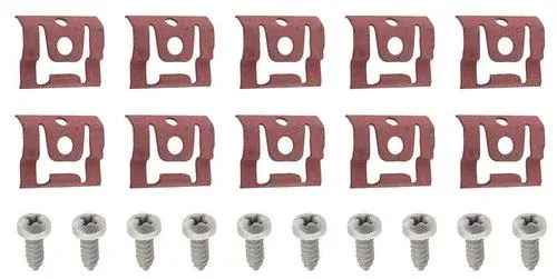 1964-76 GM; Molding Clip Set; Windshield/Rear Window; 10 pcs With Screws