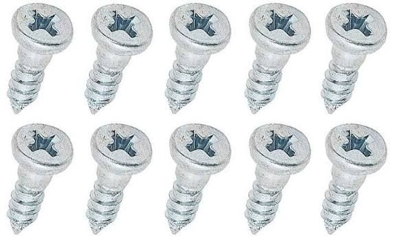 Molding Clip Stud Screw Set; #4 x 3/8" with 1/8" Shoulder; Zinc Plated; Package of 10