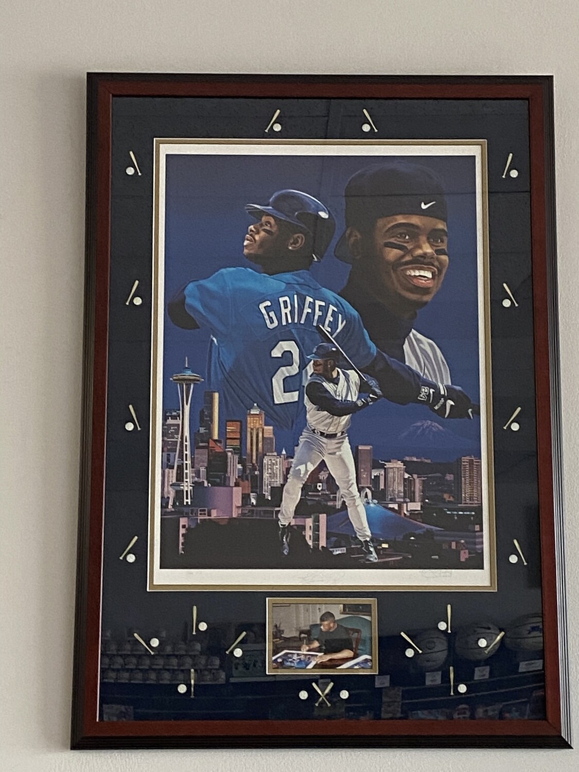 Ken Griffey Jr. Autographed Framed Print by Dannny Day