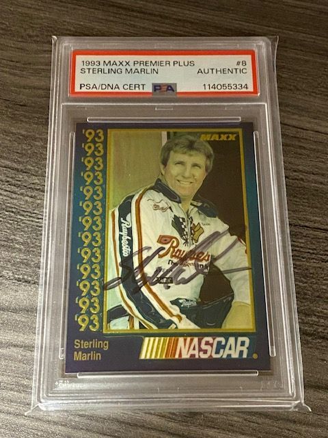 Sterling Marlin Signed 1993 Maxx Premier Plus Racing #8 NASCAR PSA/DNA