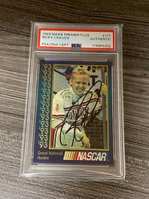 Ricky Craven Signed 1993 Maxx Premier Plus Racing #177 NASCAR PSA/DNA