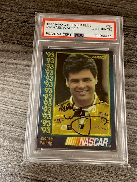 Michael Waltrip Signed 1993 Maxx Premier Plus Racing #30 NASCAR PSA/DNA